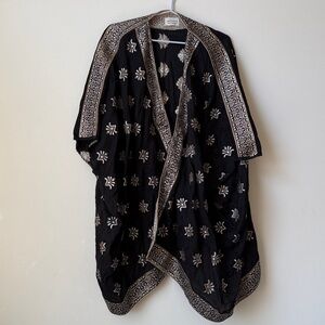 ⭐️ 4. Handmade kimono -BLACK- Jaquard Chiffon Upcycle Cover Up